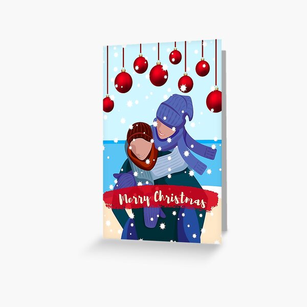 Artikel-Vorschau von Weihnachtspaar am Strand, designt und verkauft von S-and-W-4ever.