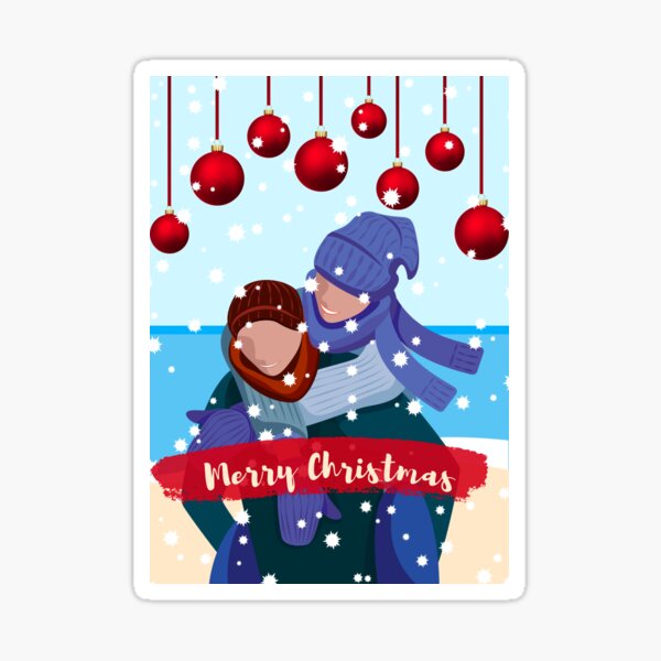 Artikel-Vorschau von Weihnachtspaar am Strand, designt und verkauft von S-and-W-4ever.