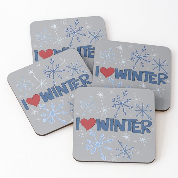 Item preview, I Heart Winter Illustrated Text with snowflakes designed and sold by AngelDawnDesign.
