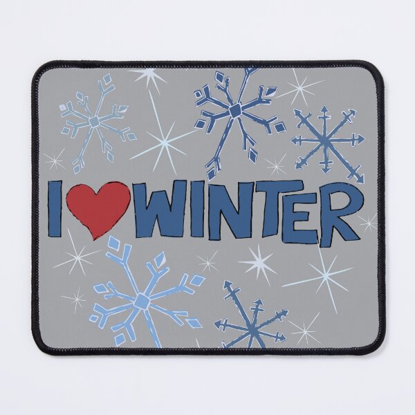 Item preview, I Heart Winter Illustrated Text with snowflakes designed and sold by AngelDawnDesign.