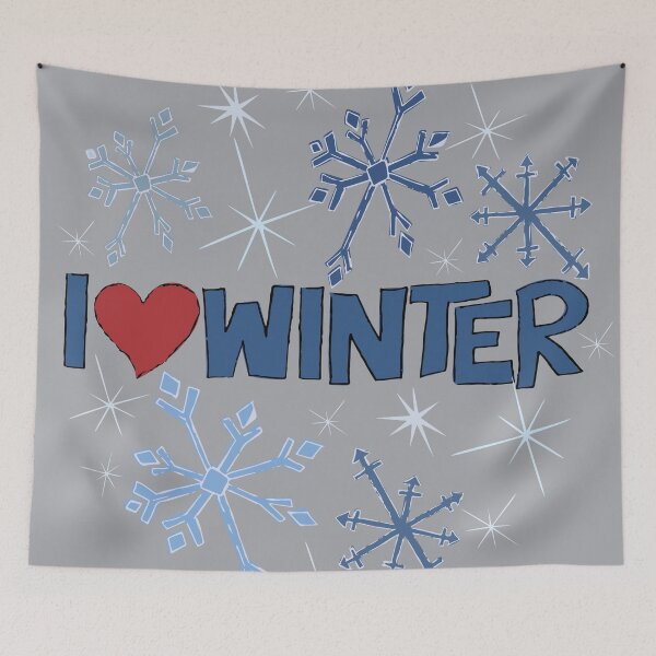 Item preview, I Heart Winter Illustrated Text with snowflakes designed and sold by AngelDawnDesign.