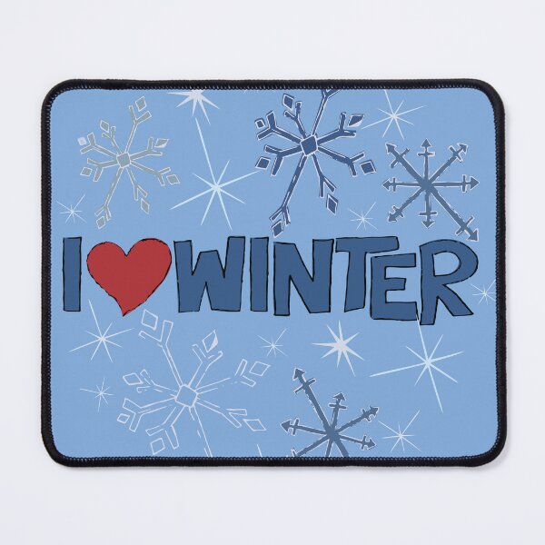 Item preview, I Heart Winter Illustrated Text with snowflakes designed and sold by AngelDawnDesign.