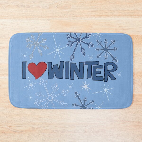 Item preview, I Heart Winter Illustrated Text with snowflakes designed and sold by AngelDawnDesign.