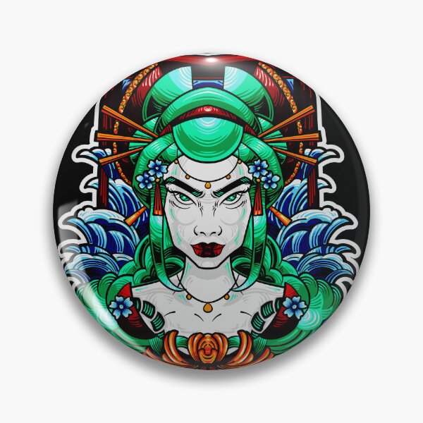 Item preview, Geisha-illustration-sugar-skull designed and sold by Shuvra Gain.