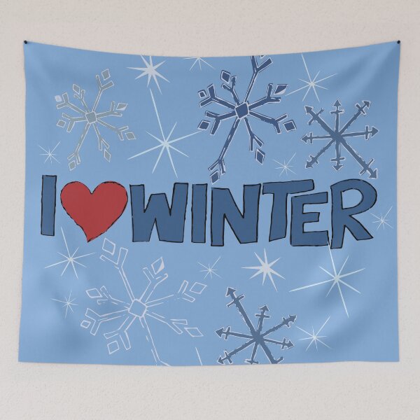 Item preview, I Heart Winter Illustrated Text with snowflakes designed and sold by AngelDawnDesign.