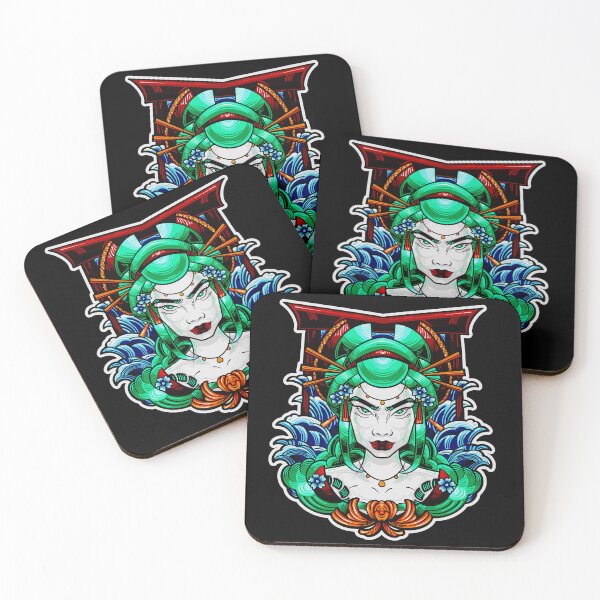 Item preview, Geisha-illustration-sugar-skull designed and sold by Shuvra Gain.