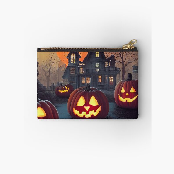 Item preview, Smiling Pumpkins with  Haunted Houses Sticker designed and sold by TheCreativeFab.