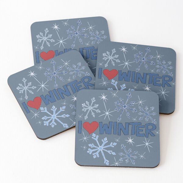 Item preview, I Heart Winter Illustrated Text with snowflakes designed and sold by AngelDawnDesign.