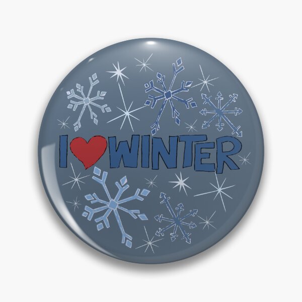 Item preview, I Heart Winter Illustrated Text with snowflakes designed and sold by AngelDawnDesign.