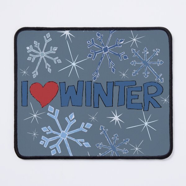 Item preview, I Heart Winter Illustrated Text with snowflakes designed and sold by AngelDawnDesign.