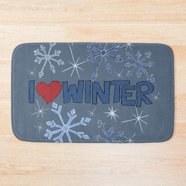 Item preview, I Heart Winter Illustrated Text with snowflakes designed and sold by AngelDawnDesign.