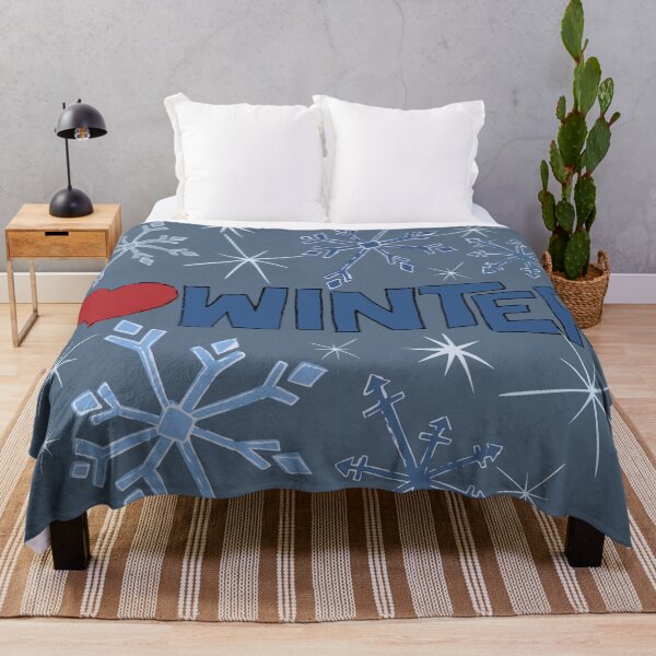 Item preview, I Heart Winter Illustrated Text with snowflakes designed and sold by AngelDawnDesign.