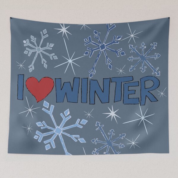 Item preview, I Heart Winter Illustrated Text with snowflakes designed and sold by AngelDawnDesign.