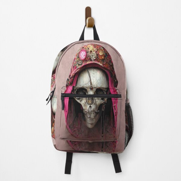 Item preview, Steampunk skull in pink hood, skull for woman designed and sold by Anna-Kik.
