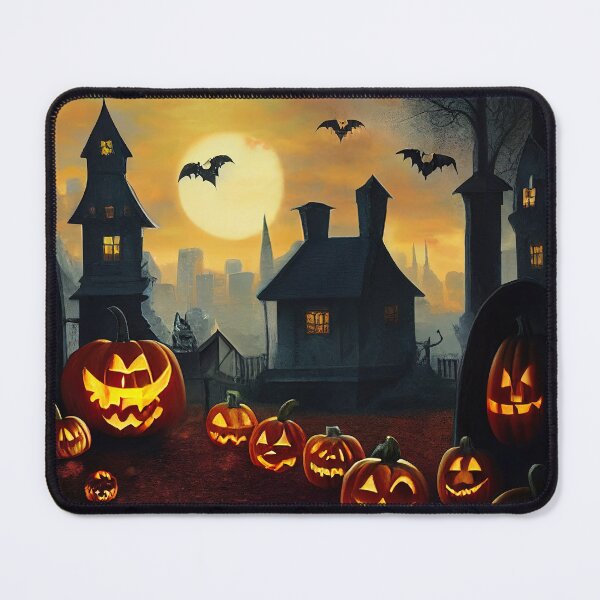 Artikelvorschau, Furchtsames Spukhaus mit Halloween-Kürbis-Aufkleber entworfen und verkauft von TheCreativeFab.