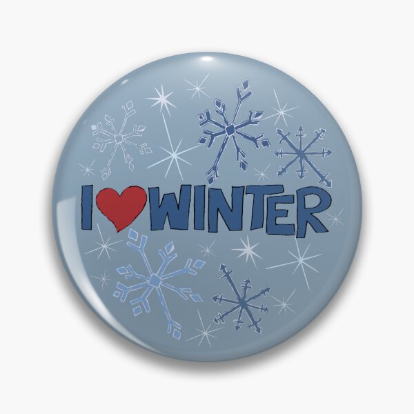 Item preview, I Heart Winter Illustrated Text with snowflakes designed and sold by AngelDawnDesign.