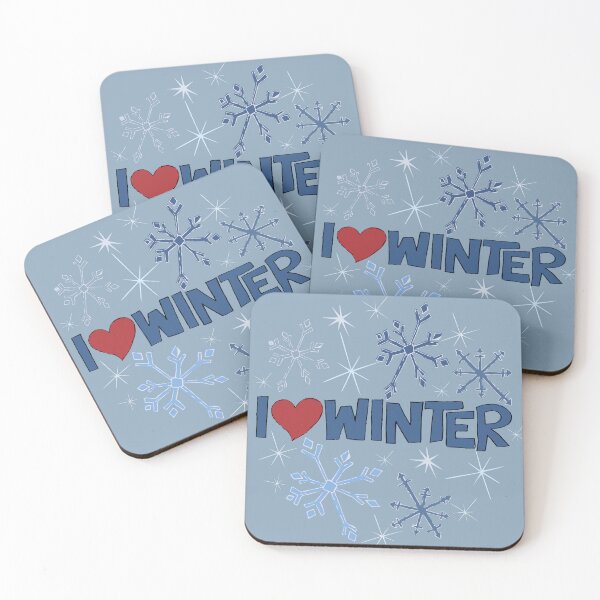 Item preview, I Heart Winter Illustrated Text with snowflakes designed and sold by AngelDawnDesign.