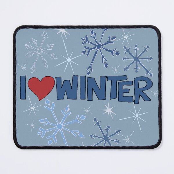 Item preview, I Heart Winter Illustrated Text with snowflakes designed and sold by AngelDawnDesign.