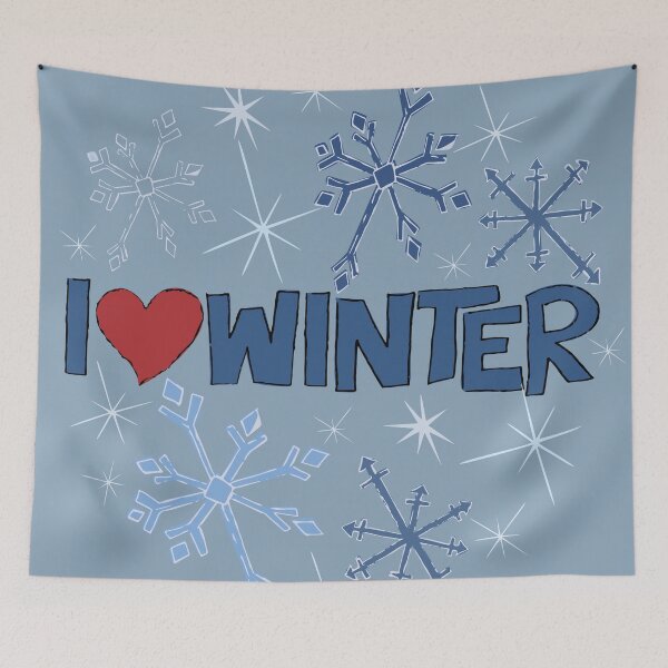 Item preview, I Heart Winter Illustrated Text with snowflakes designed and sold by AngelDawnDesign.