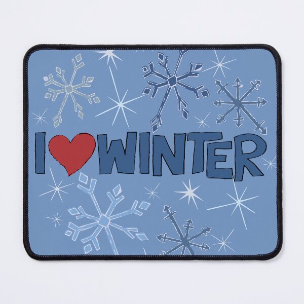 Item preview, I Heart Winter Illustrated Text with snowflakes designed and sold by AngelDawnDesign.