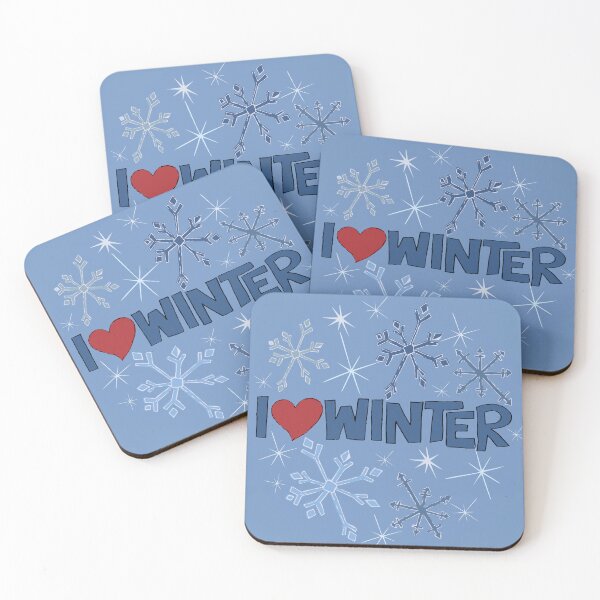 Item preview, I Heart Winter Illustrated Text with snowflakes designed and sold by AngelDawnDesign.