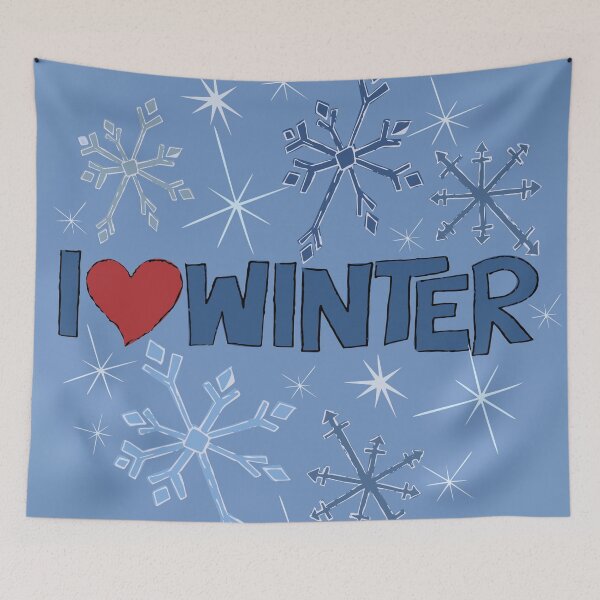 Item preview, I Heart Winter Illustrated Text with snowflakes designed and sold by AngelDawnDesign.