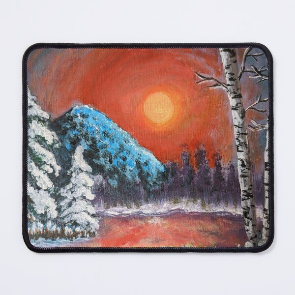 Item preview, Winter lake with birch trees designed and sold by Riffraff81572.