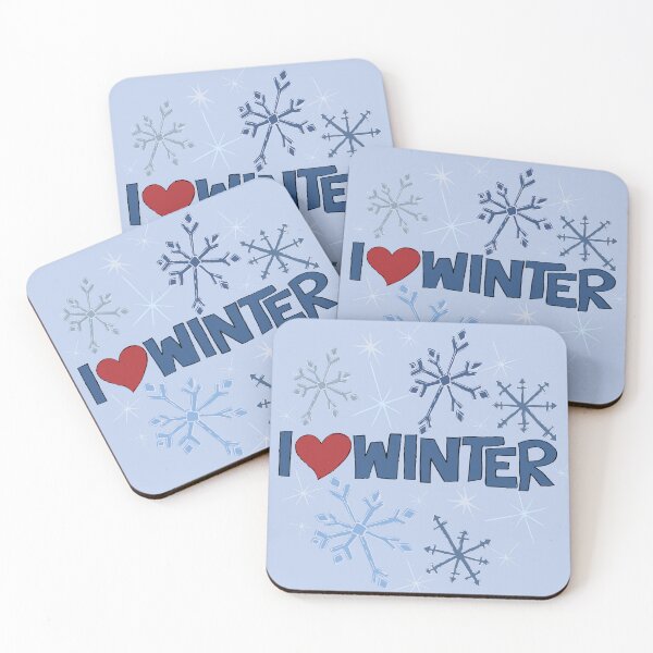 Item preview, I Heart Winter Illustrated Text with snowflakes designed and sold by AngelDawnDesign.