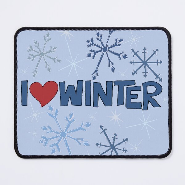 Item preview, I Heart Winter Illustrated Text with snowflakes designed and sold by AngelDawnDesign.