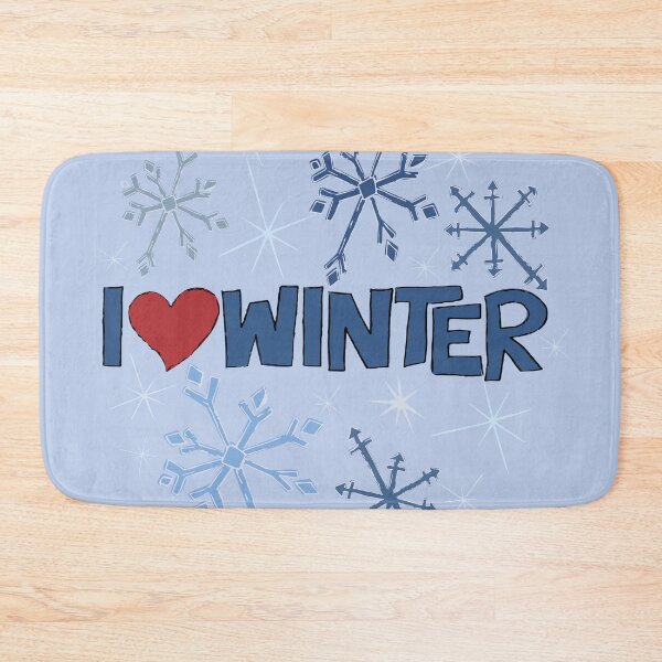 Item preview, I Heart Winter Illustrated Text with snowflakes designed and sold by AngelDawnDesign.