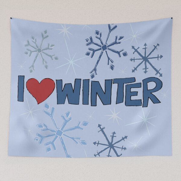 Item preview, I Heart Winter Illustrated Text with snowflakes designed and sold by AngelDawnDesign.