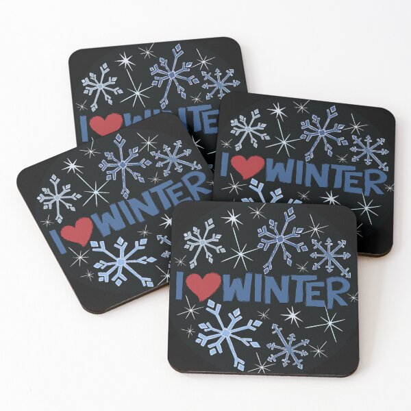 Item preview, I Heart Winter Illustrated Text with snowflakes designed and sold by AngelDawnDesign.