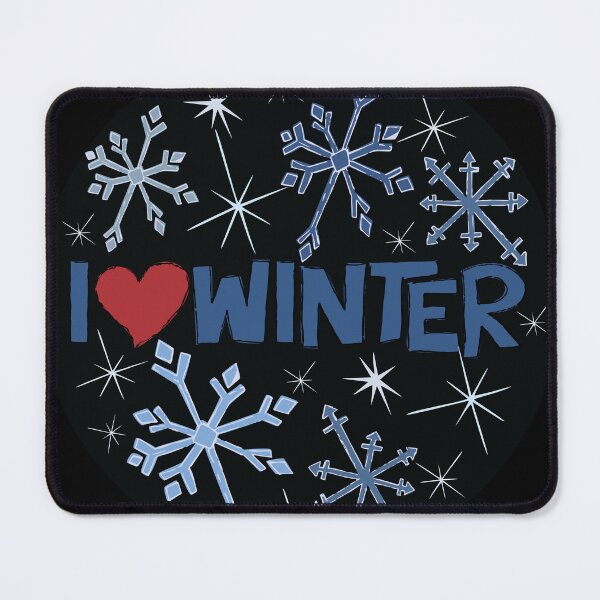 Item preview, I Heart Winter Illustrated Text with snowflakes designed and sold by AngelDawnDesign.