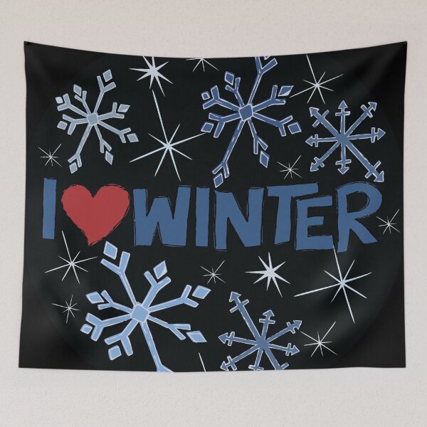 Item preview, I Heart Winter Illustrated Text with snowflakes designed and sold by AngelDawnDesign.