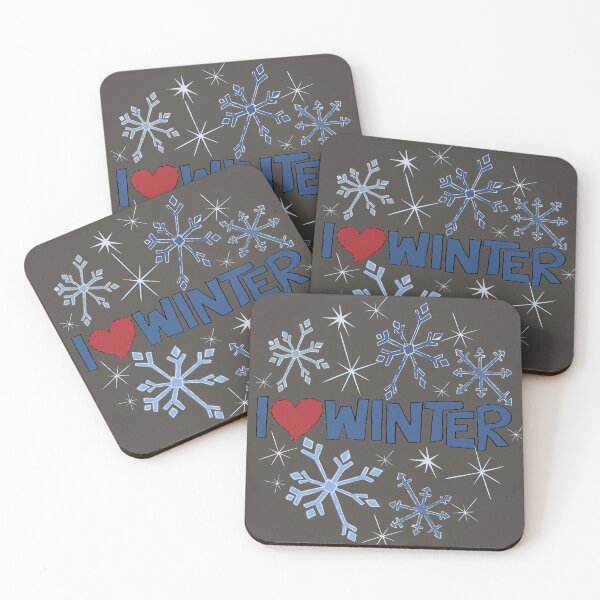 Item preview, I Heart Winter Illustrated Text with snowflakes designed and sold by AngelDawnDesign.