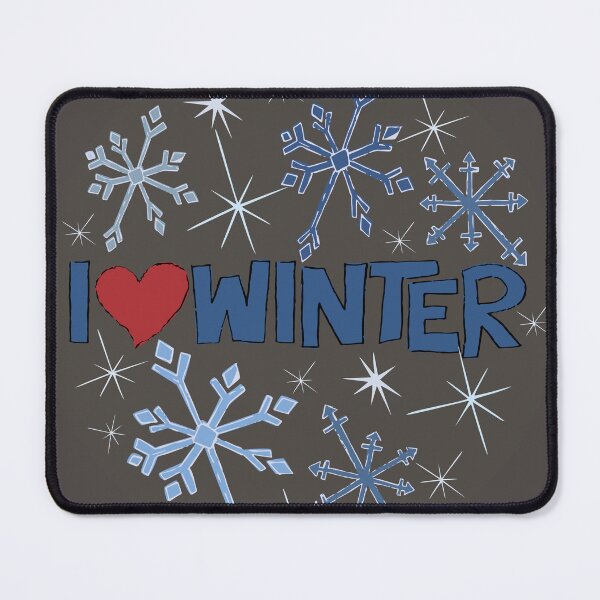 Item preview, I Heart Winter Illustrated Text with snowflakes designed and sold by AngelDawnDesign.