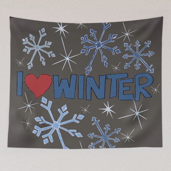 Item preview, I Heart Winter Illustrated Text with snowflakes designed and sold by AngelDawnDesign.