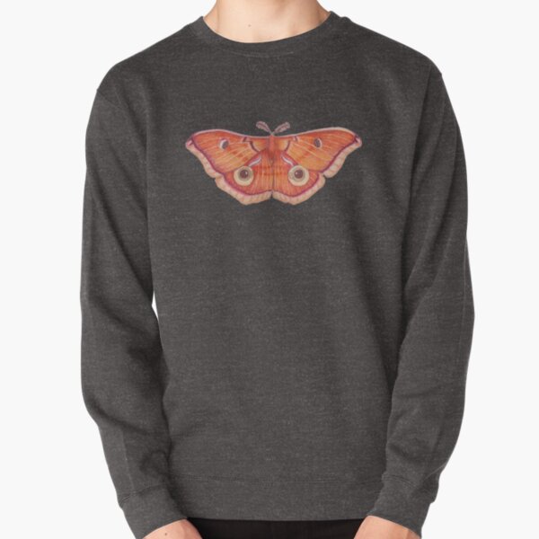 fiery coffeecup moth on terracotta background Pullover Sweatshirt