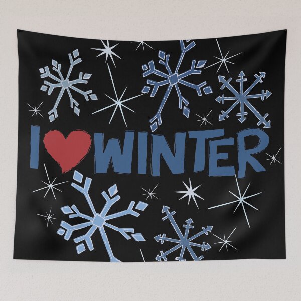 Item preview, I Heart Winter Illustrated Text with snowflakes designed and sold by AngelDawnDesign.