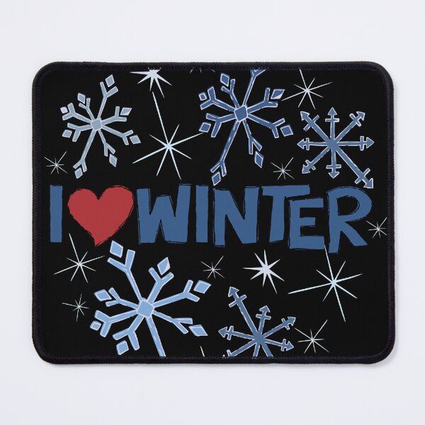 Item preview, I Heart Winter Illustrated Text with snowflakes designed and sold by AngelDawnDesign.
