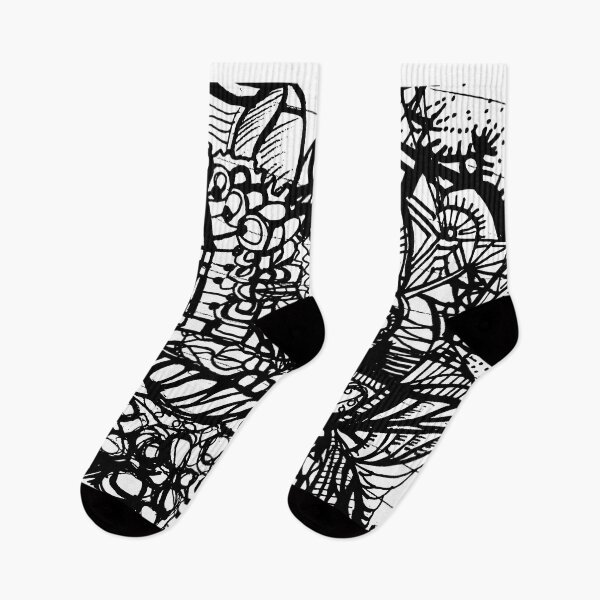 Item preview, Black and white doodle drawing - abstract Sharpie art designed and sold by smooshfaceutd.