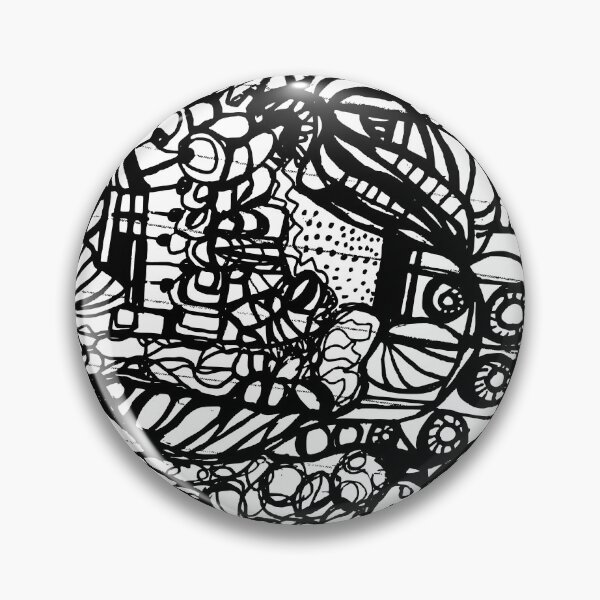 Item preview, Black and white doodle drawing - abstract Sharpie art designed and sold by smooshfaceutd.
