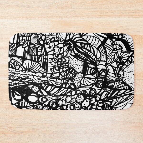Item preview, Black and white doodle drawing - abstract Sharpie art designed and sold by smooshfaceutd.