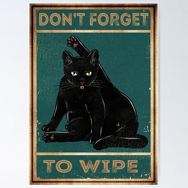 Item preview, Vintage Black Cat Don't Forget To Wipe designed and sold by gold61.