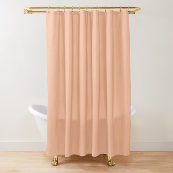 coral and tan shower curtain