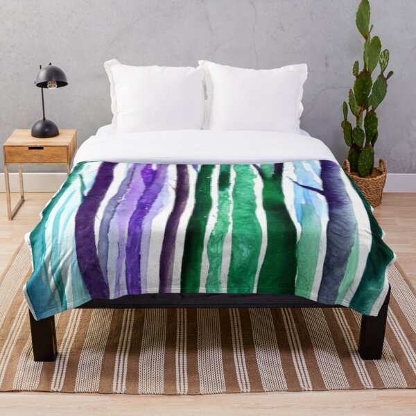 Item preview, Abstract Winter Aurora Forest Watercolor designed and sold by 18thCircusCat.