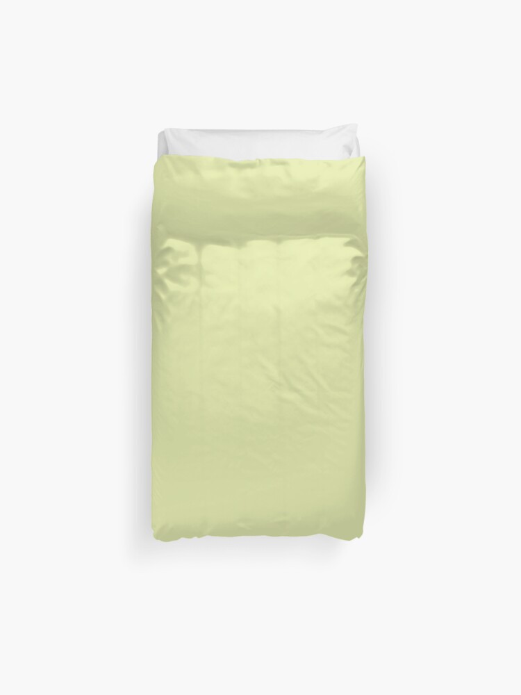 Pastel Olive Green Beige Pale Lemon Mojito Color Duvet Cover By