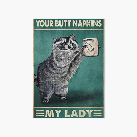 Vista previa del artículo con la obra «Servilletas Vintage Racoon Your Butt My Lady», diseñado y vendido por gold61.