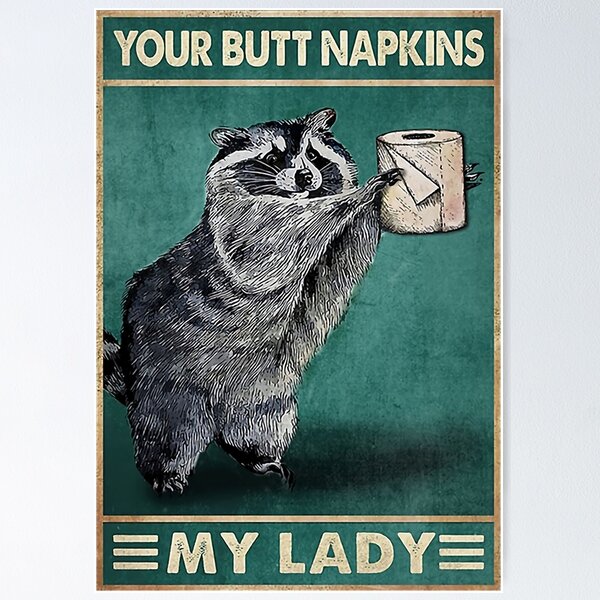 Item preview, Vintage Racoon Your Butt Napkins My Lady designed and sold by gold61.