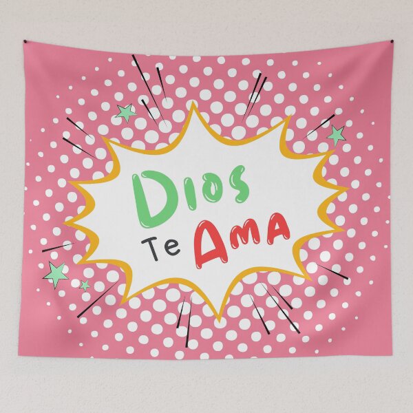 Item preview, Spanish God Loves You Christian Phrase Pop Art designed and sold by bible-prints.